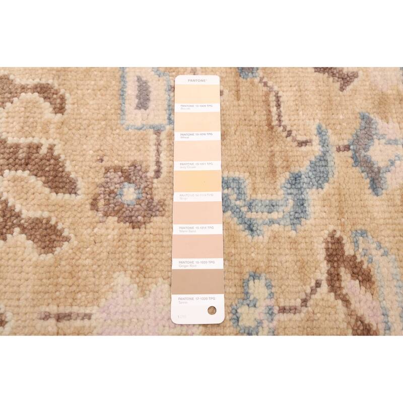 ECARPETGALLERY Hand-knotted Modern Oushak Tan Wool Rug - 4'2 x 6'2