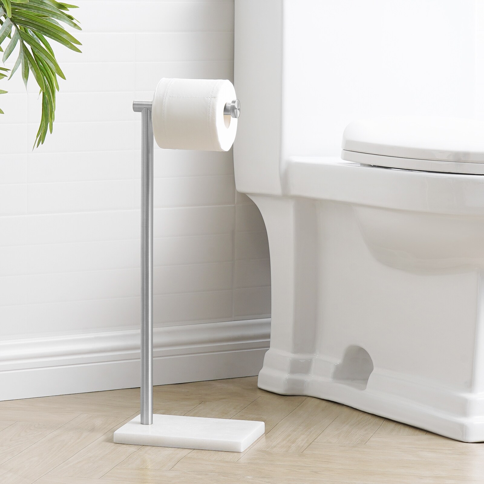 Portaloo Toilet Paper Stand White/Nickel - On Sale - Bed Bath & Beyond -  31047547