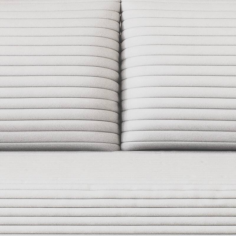 Modern Corduroy Fabric Upholstered Frameless Sofa Couch, For Apartment Living Room Den Entertainment Room
