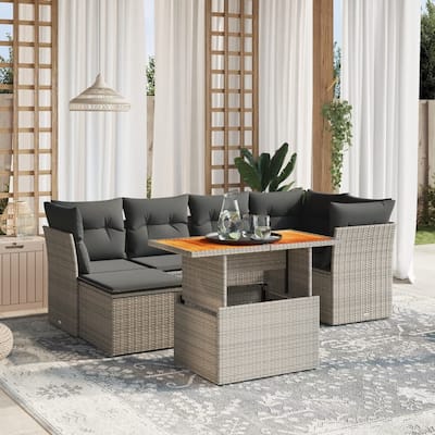 vidaXL Garden Sofa Set Grey - 21.7 x 39.4 x 28.7