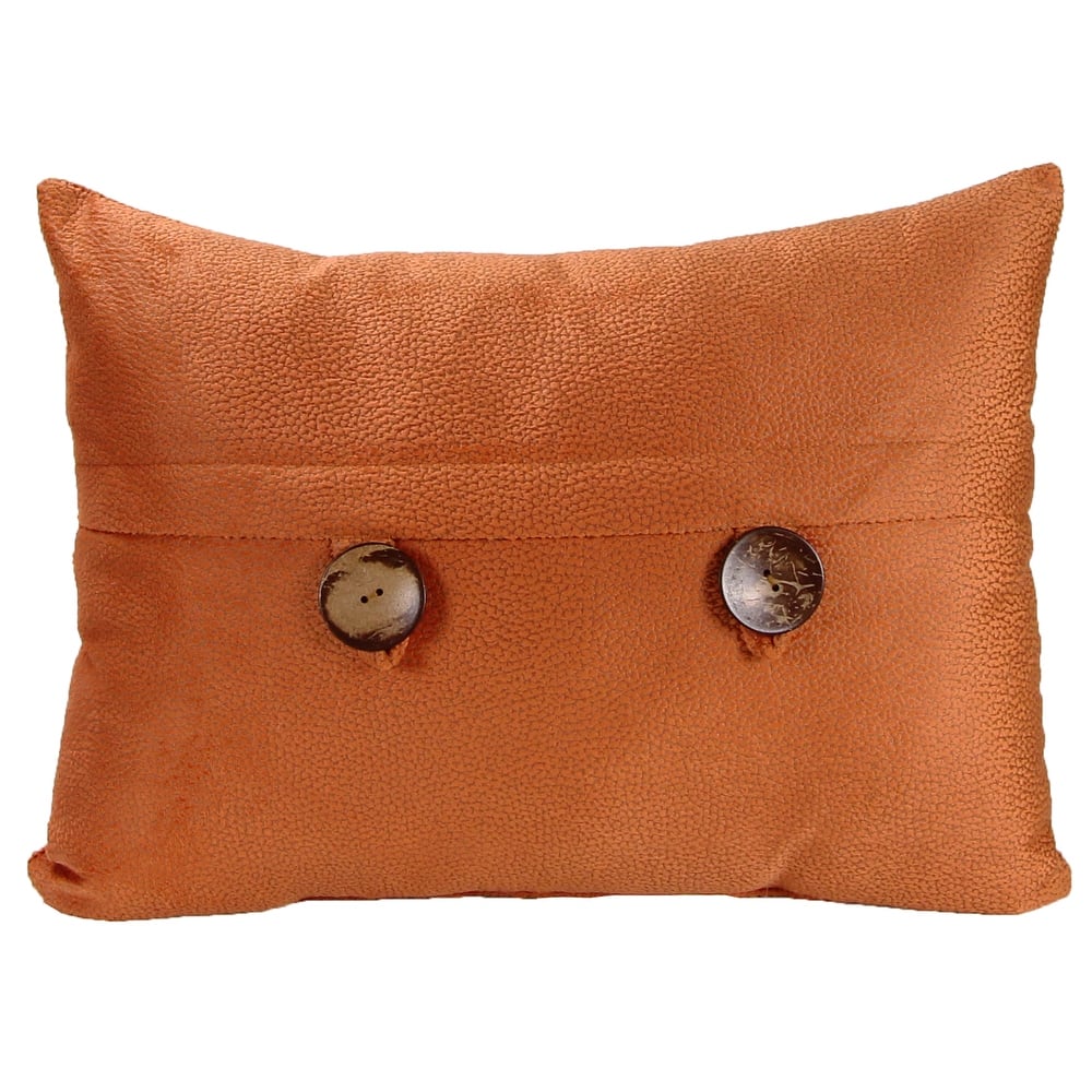 20" x 14" Solid Reversible Indoor Lumbar Throw Pillow with Buttons