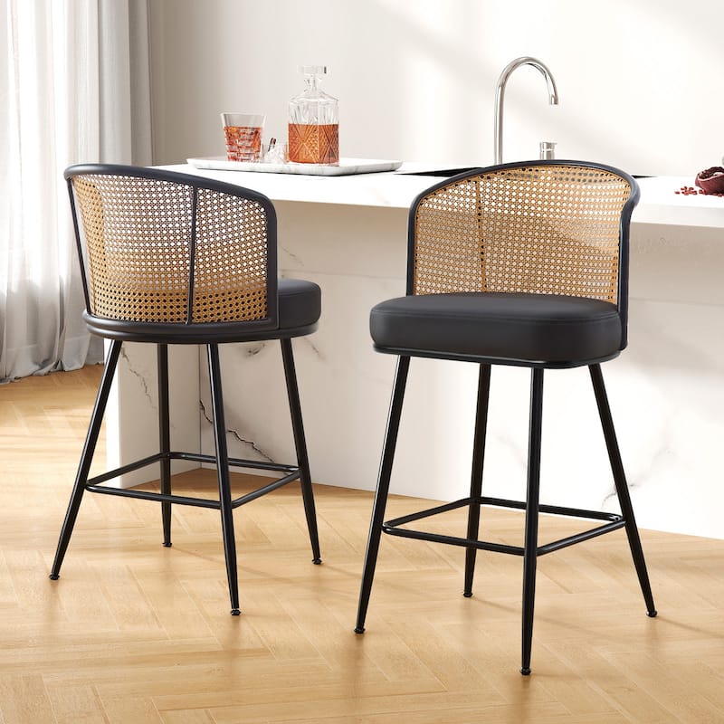 26"/29" Rattan Upholstered Bar Stool /Counter Stools Set of 2/3/4