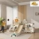 preview thumbnail 2 of 7, Qaba 9 in 1 Toddler Slide, Indoor Slide for Kids Ages 1-6, Car Themed Baby Slide with Basketball Hoop, Climber, Storage Space