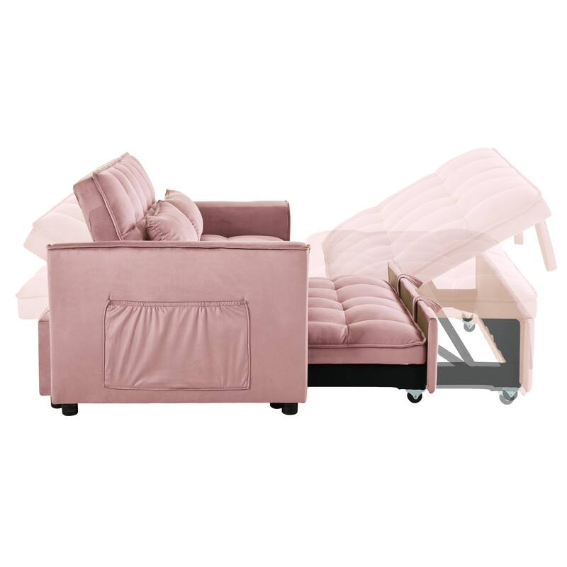 Three in one pull-out sofa with backrest and pillow, sofa bed chair