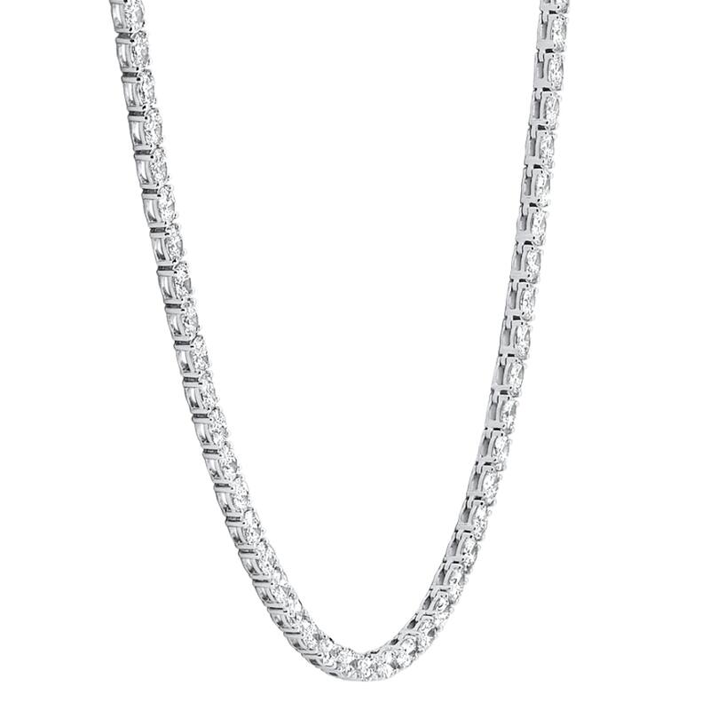 Bliss Diamond 19Ct Oval Diamond Tennis Necklace White Gold Lab Grown