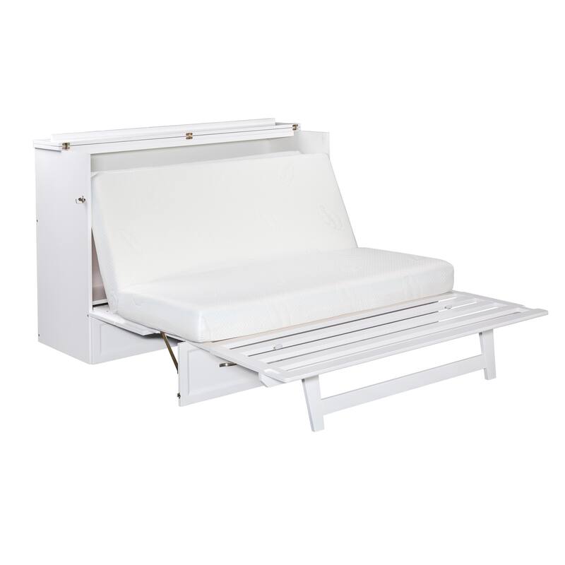 Murphy Bed Chest with Mattress & Charging Station - Space Saving Furniture for Small Rooms