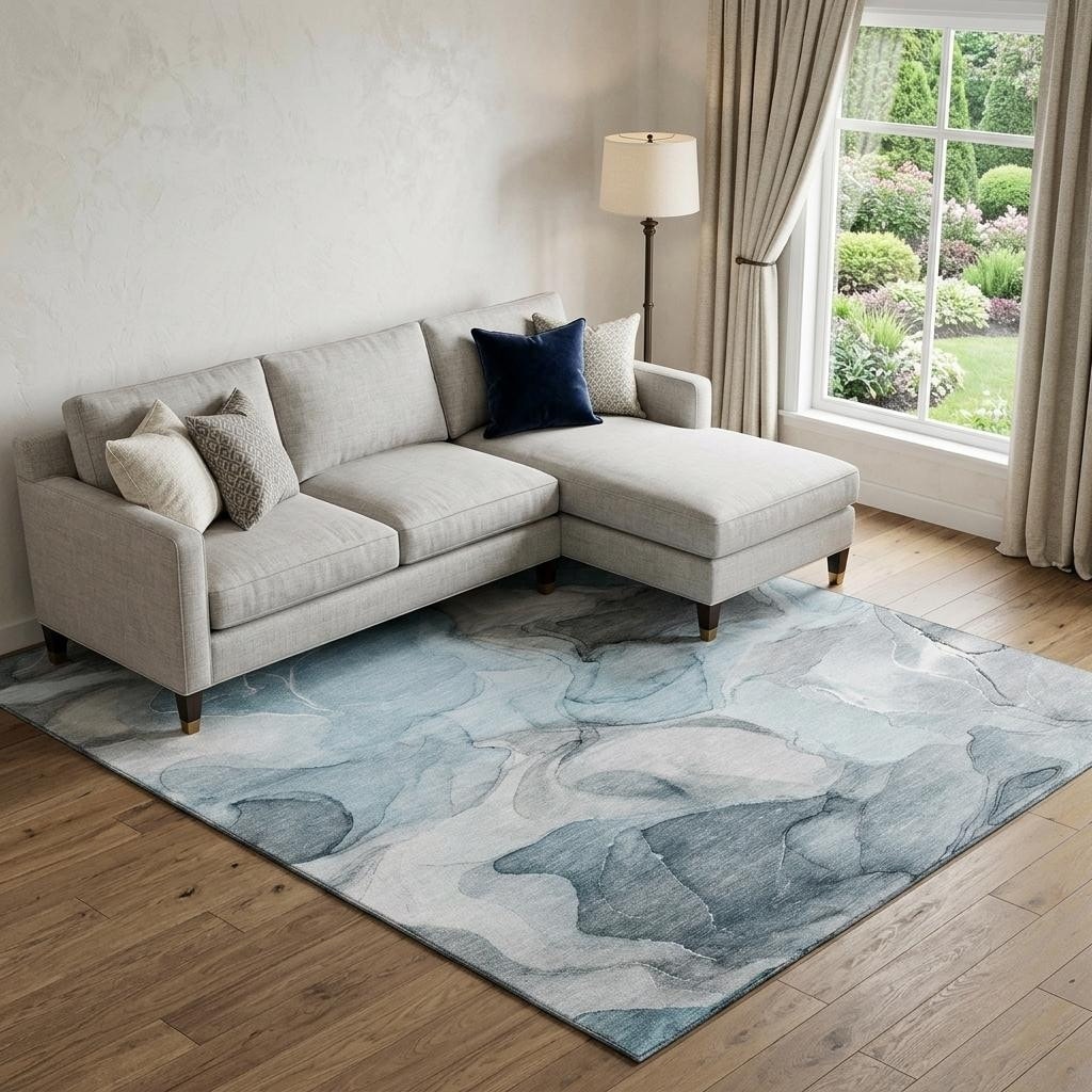 HomeRoots Abstract Transitional Rectangle Area Rug
