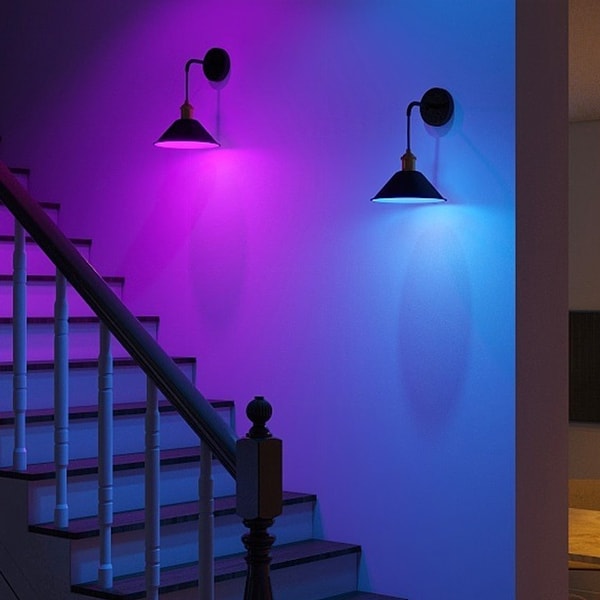 2Pack Wireless Battery Operated Wall Sconces with Remote RGB 2Pack