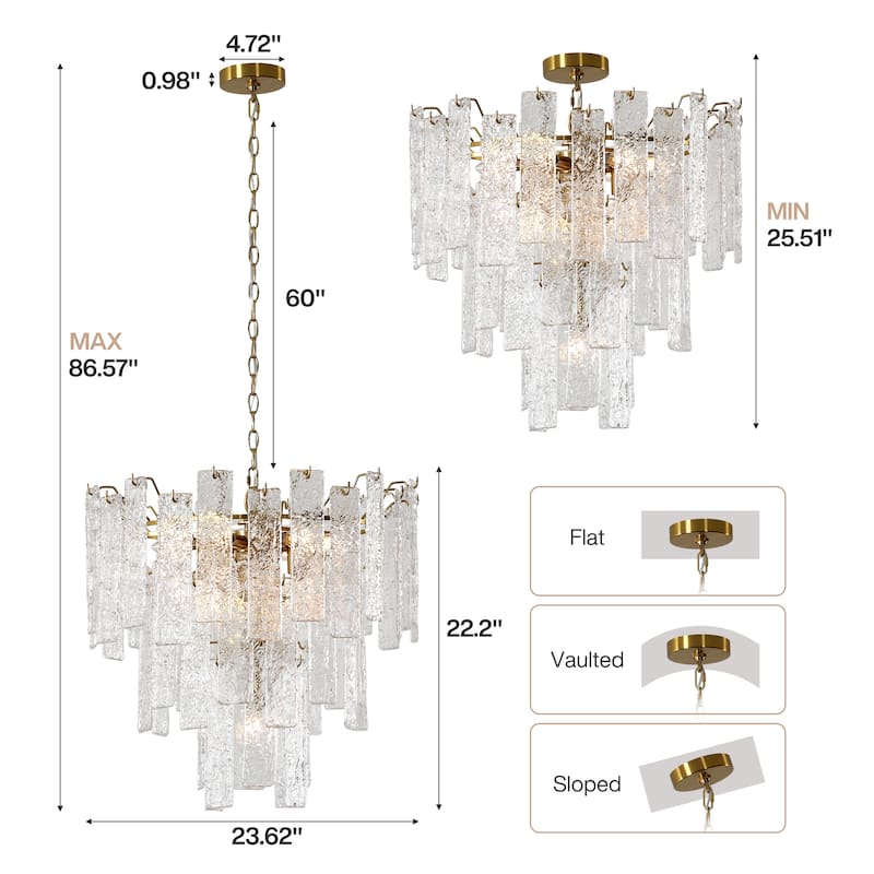 10 - Light Dimmable Tiered Chandelier