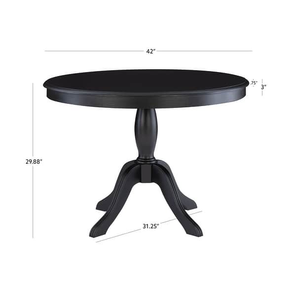 dimension image slide 1 of 2, Josie Round Solid Wood Pedestal Table