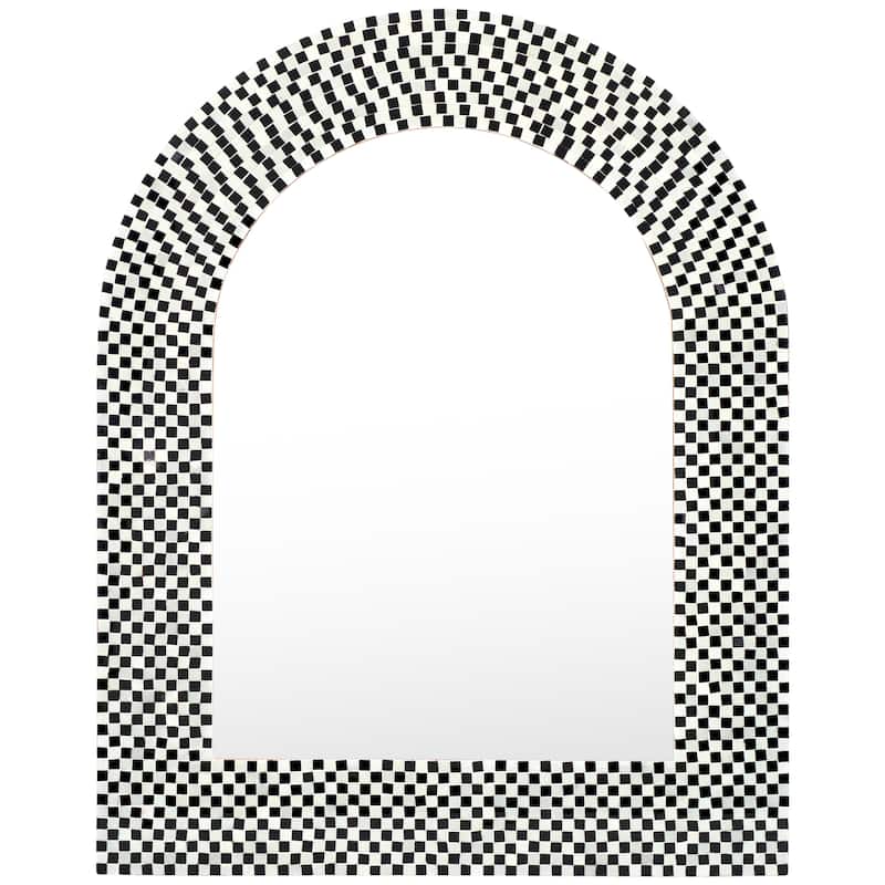 SAFAVIEH Kadijah 30 x 24-inch Arch Checkered Decorative Accent Mirror - 30 In. W x 0.5 In. D x 24 In. H - 30Wx1Dx24H