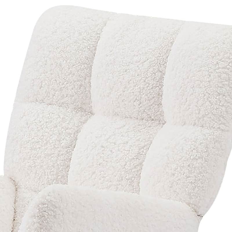 Modern 25.98" High Back Buttons Tufted Upholstered Rocking Chair with Solid Wood Legs