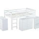 preview thumbnail 13 of 18, Twin Loft Bed with Storage Cabinet, Drawer and Shelf Cabinet and Pulling-Out Desk,Safety Guardrail,Ladder