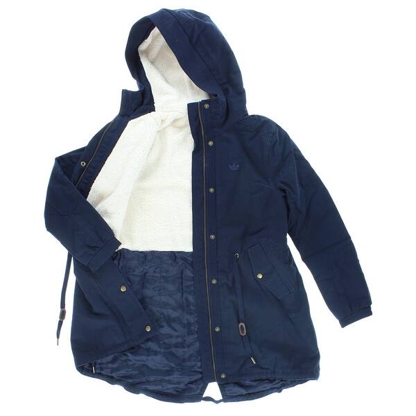 Shop Adidas Womens Adidas Parka Winter Coat Navy Blue Navy Blue