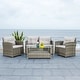 preview thumbnail 6 of 44, SAFAVIEH Outdoor Vellor 4-Piece Conversation Patio Set. Grey/Grey