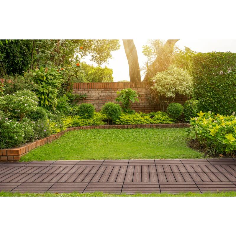 Design House 184556 3" x 12" Textured Polymer Interlocking Deck Tile