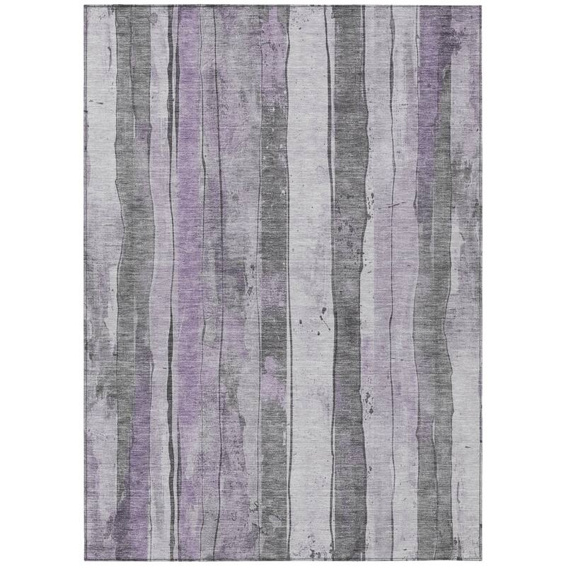 HomeRoots Striped Transitional Rectangle Outdoor Rug