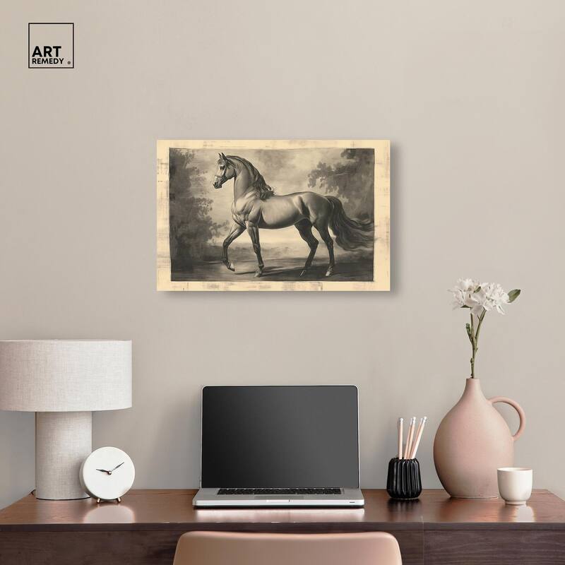 Sketch of a Stallion Canvas by Art Remedy, Gallery Wrapped