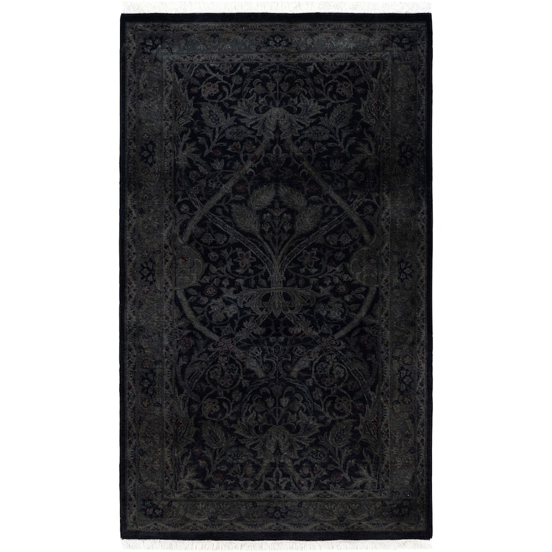 Overdyed One-of-a-Kind Hand-Knotted Area Rug - Black - 3' 2" x 5' 3"