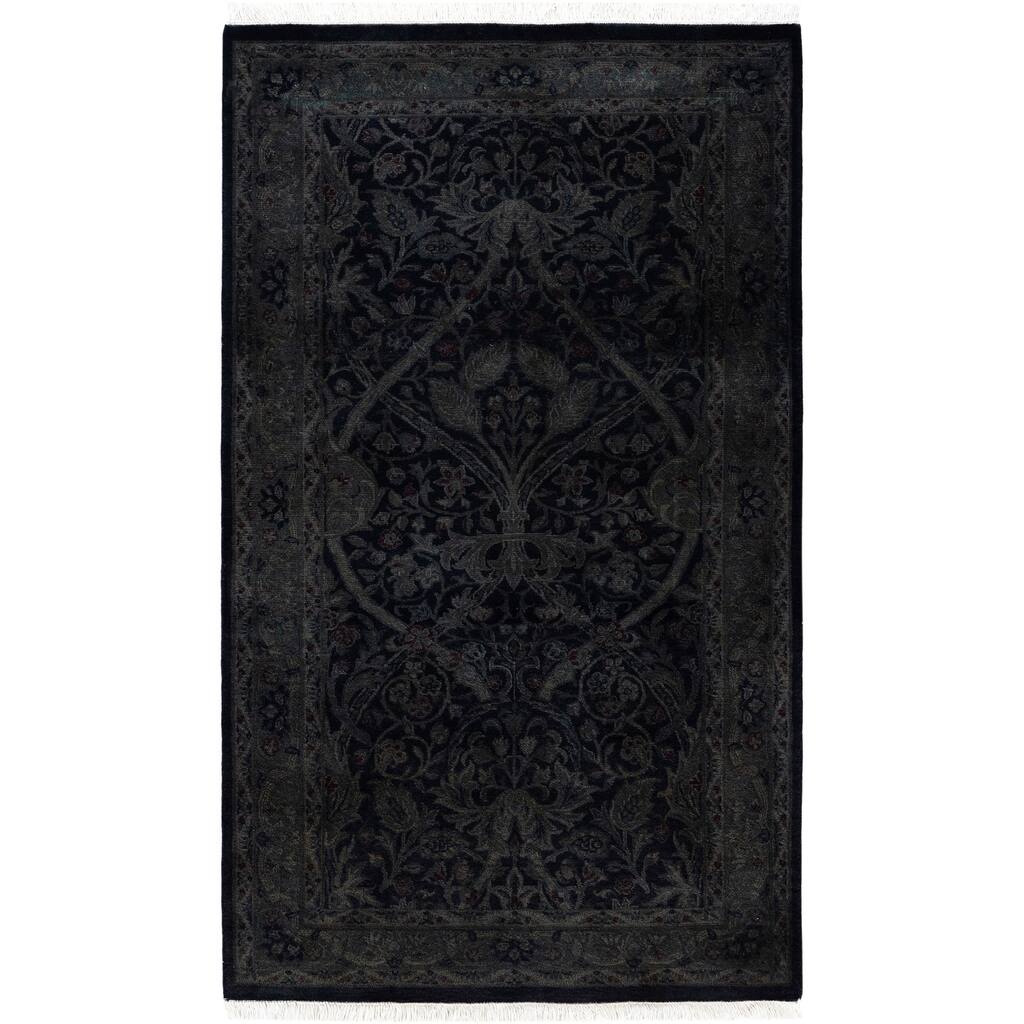 Overdyed One-of-a-Kind Hand-Knotted Area Rug - Black - 3' 2" x 5' 3"