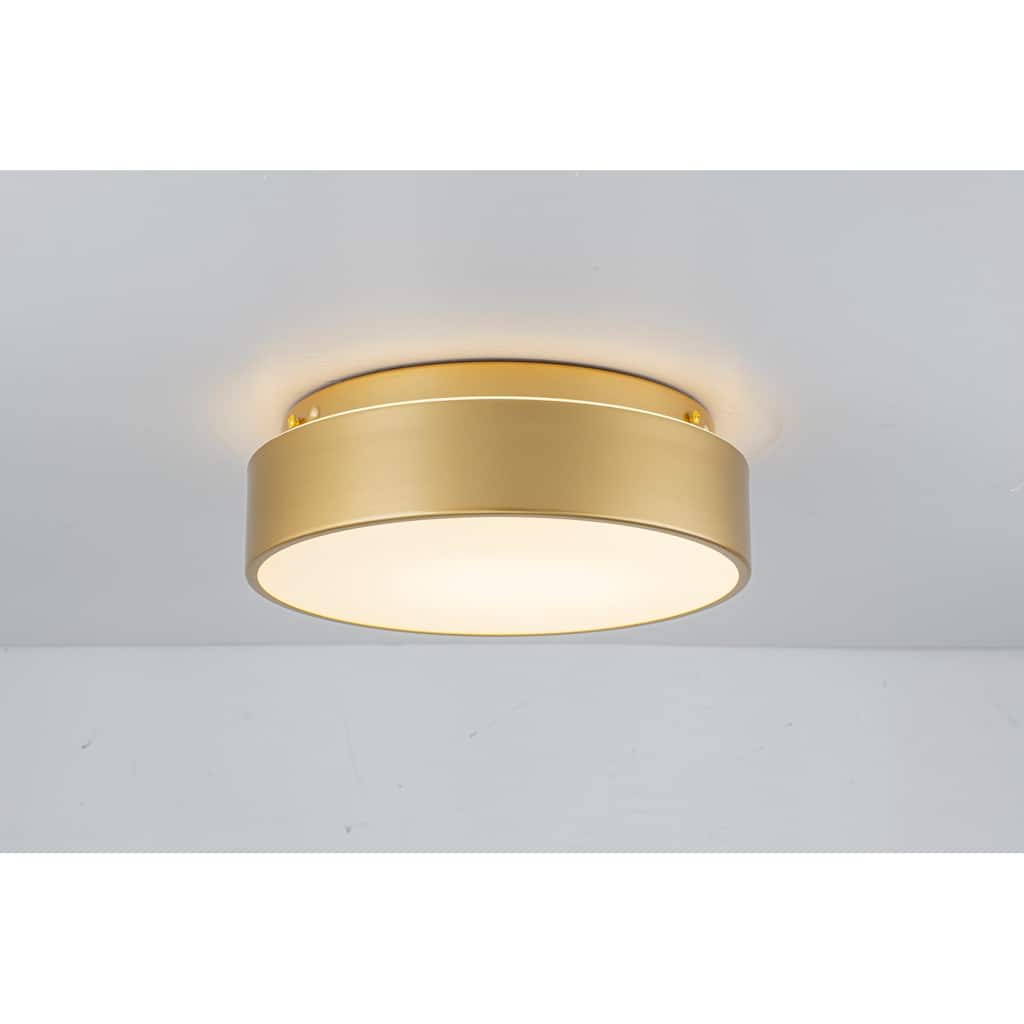 Dimmable LED Flush Mount Ceiling Light with 5-Color Temperature Selectable - 11.4 in W × 3.7 in H