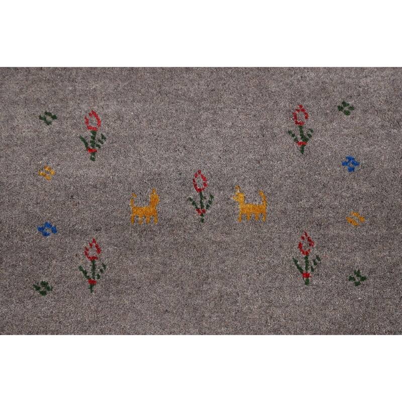 Tribal Gabbeh Indian Area Rug Handmade Wool Carpet - 8'0"x 9'11"