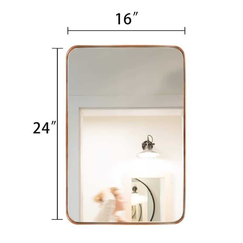 Wall Mirror Vanity Mirror Bathroom Mirror with Round Corner (1 Piece)