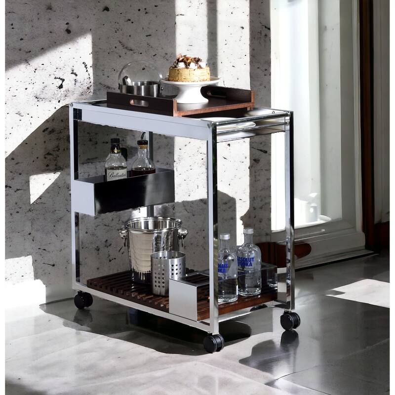 Lisses Chrome Finish Serving cart