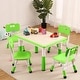 preview thumbnail 15 of 26, Kids Table and 4 Chair Set - Height Adjustable Green