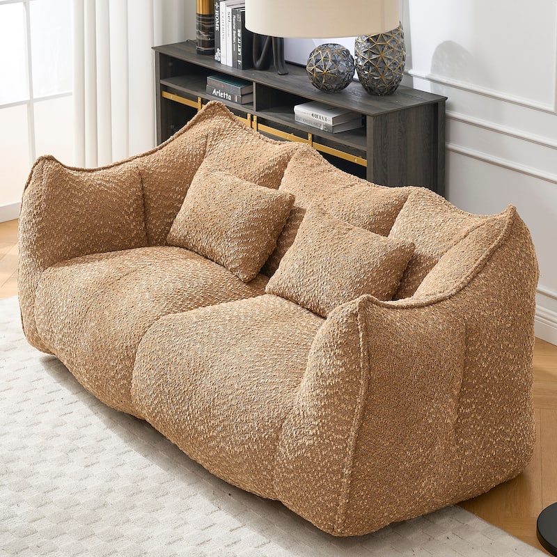 Giant Bean Bag Loveseat Sofa with Armrest for Living Room