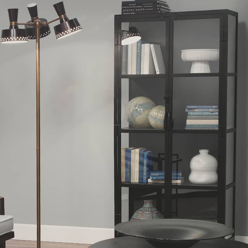 Jamie Young Chauncey Wide Curio Bar Iron Cabinet