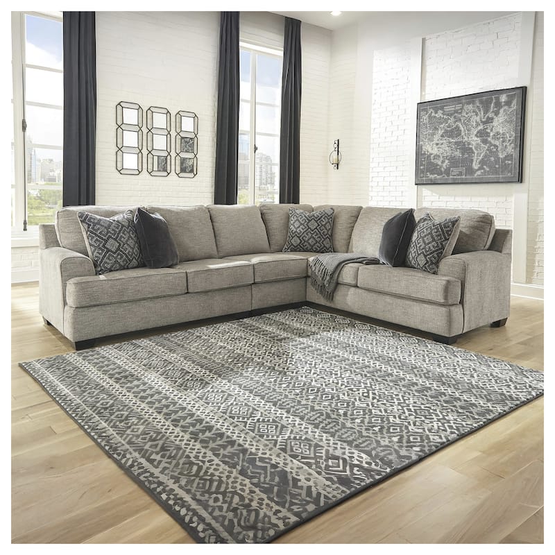 Bovarian 3-Piece Contemporary Stone Sectional - Stone - Right Facing