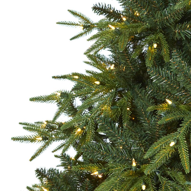 7.5 Ft Artificial Christmas Tree with Lights - Modern Holiday Decor, Full & Realistic Design - Green - 84