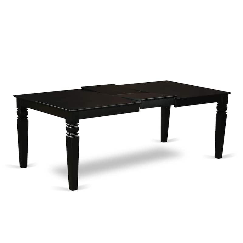 East West Furniture 7 Piece Kitchen Table Set- a Dining Table with Butterfly Leaf and 6 Dining Chairs (Seat Type Options)