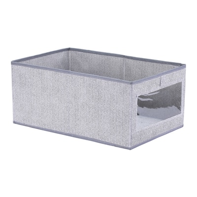 Storage Cube, Storage Bin with Handles for Shelves Closet, 1 Pack Foldable Storage Basket for Organizing Clothes - Grey
