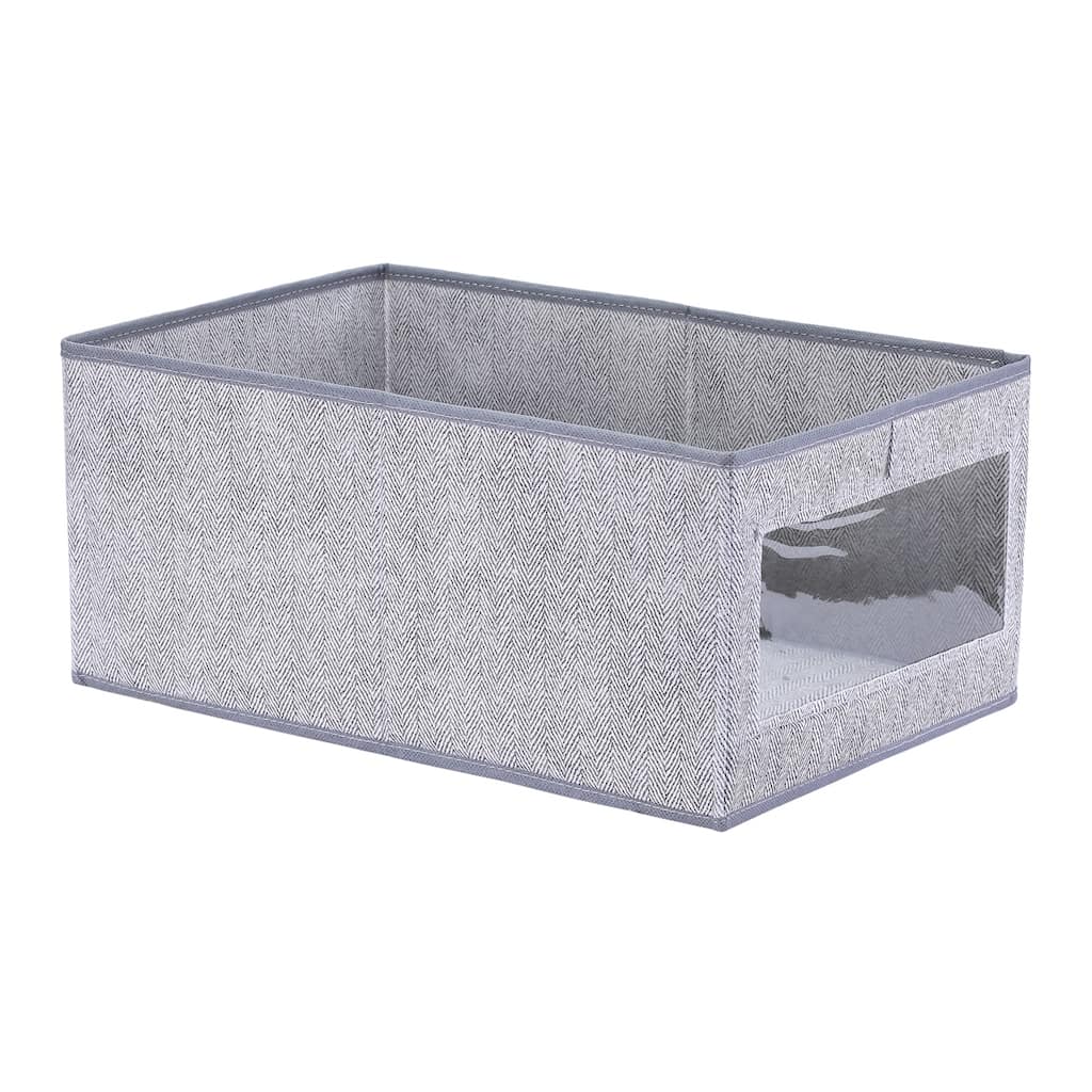 Storage Cube, Storage Bin with Handles for Shelves Closet, 1 Pack Foldable Storage Basket for Organizing Clothes - Grey