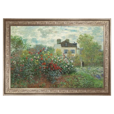 Masterpiece Art Gallery| The Artist's Garden in Argenteuil by Claude Monet - Framed Canvas Art Print