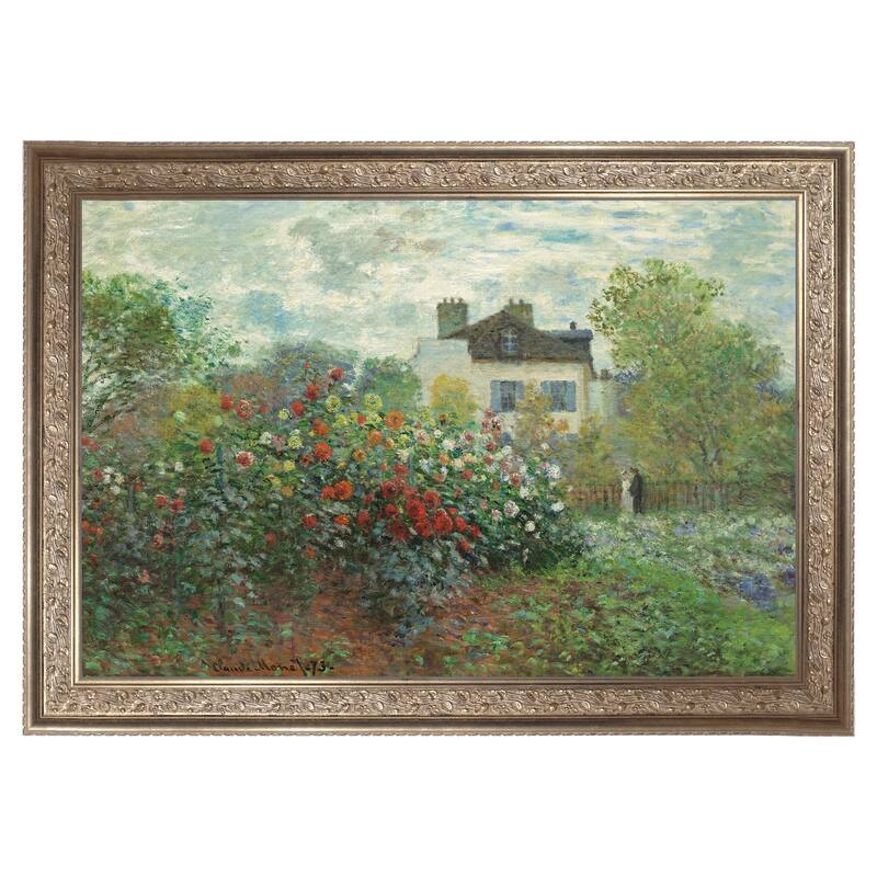 Masterpiece Art Gallery| The Artist's Garden in Argenteuil by Claude Monet - Framed Canvas Art Print