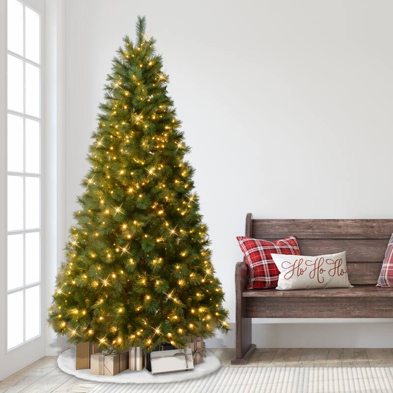 Puleo International 7.5' Pre-Lit Artificial Wyoming Pine Tree with Multi-Function LED Lights