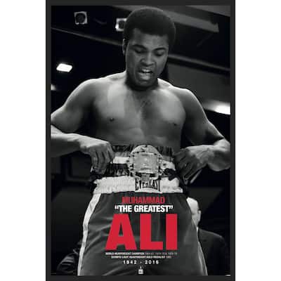 Ali - Commenorative Belt Framed Art Poster - 24 x 36 Inch