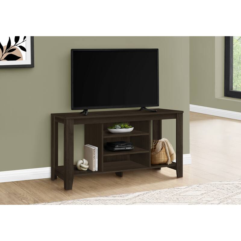 47.75" Contemporary TV Stand with Adjustable Shelves & Wire Management, Space-Saving Design