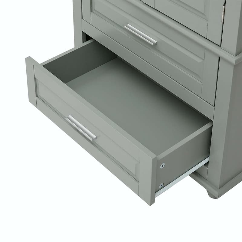 Tall Storage Cabinet with Two Drawers