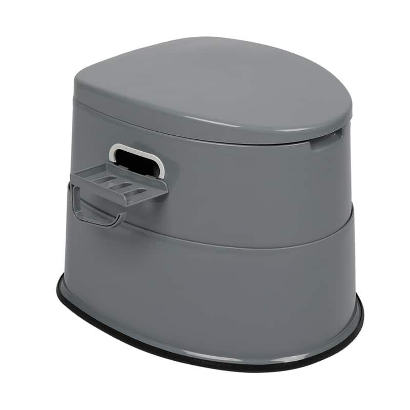 Portable Waterless Toilet with Non-slip Insert Grey Brown White - Grey