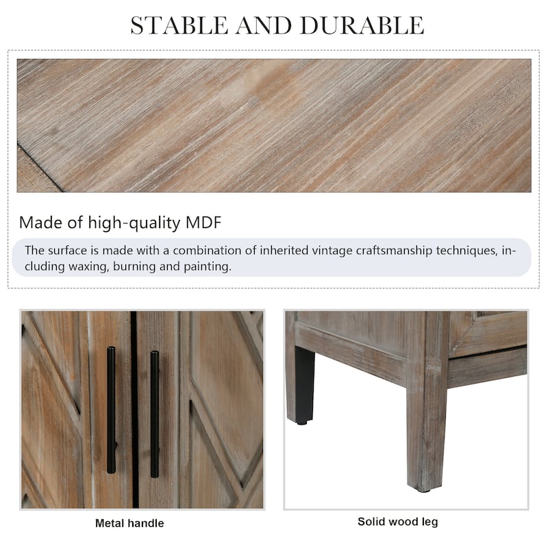 4 Door Wooden Twill Sideboard