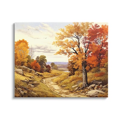 Stupell Classic Fall Foliage Path Canvas Wall Art Design by Lil' Rue