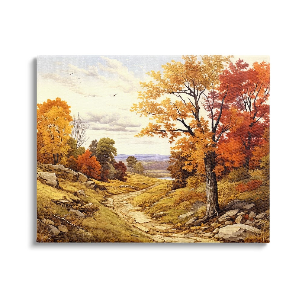 Stupell Classic Fall Foliage Path Canvas Wall Art Design by Lil' Rue