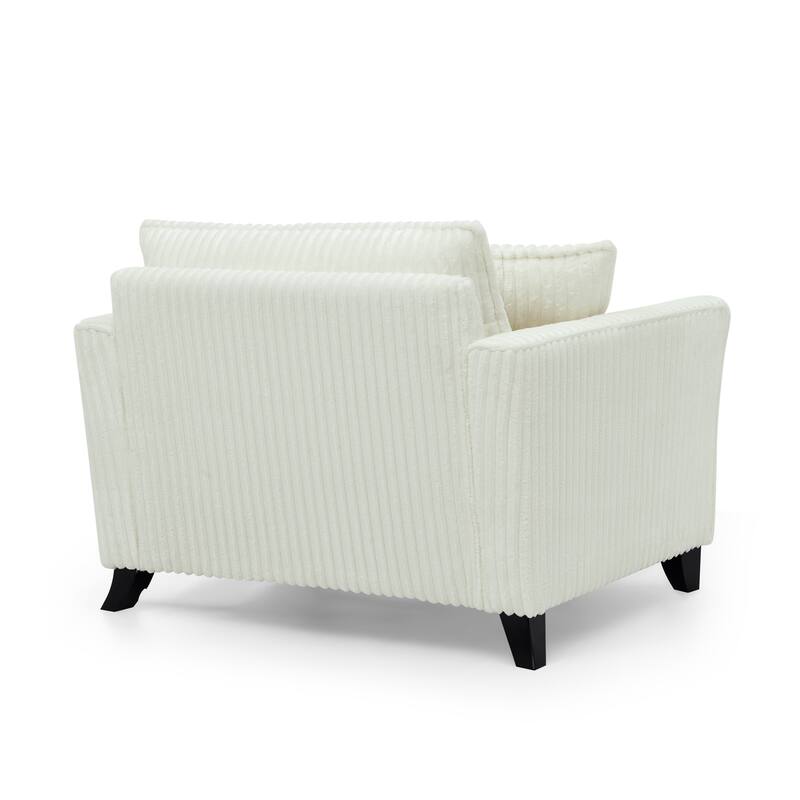 Tufted Corduroy Lazy Sofa Chair with Backrest and Armrests Single Person Lounge Chair for Living Room or Bedroom Accent Chairs