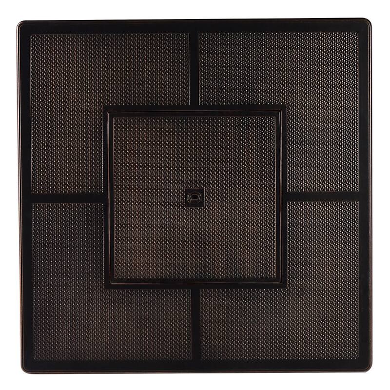 Black Aluminum Fire Table Set with Four Club Chairs