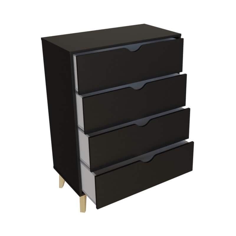 Mid Century Modern Tall 4-Drawer Dresser