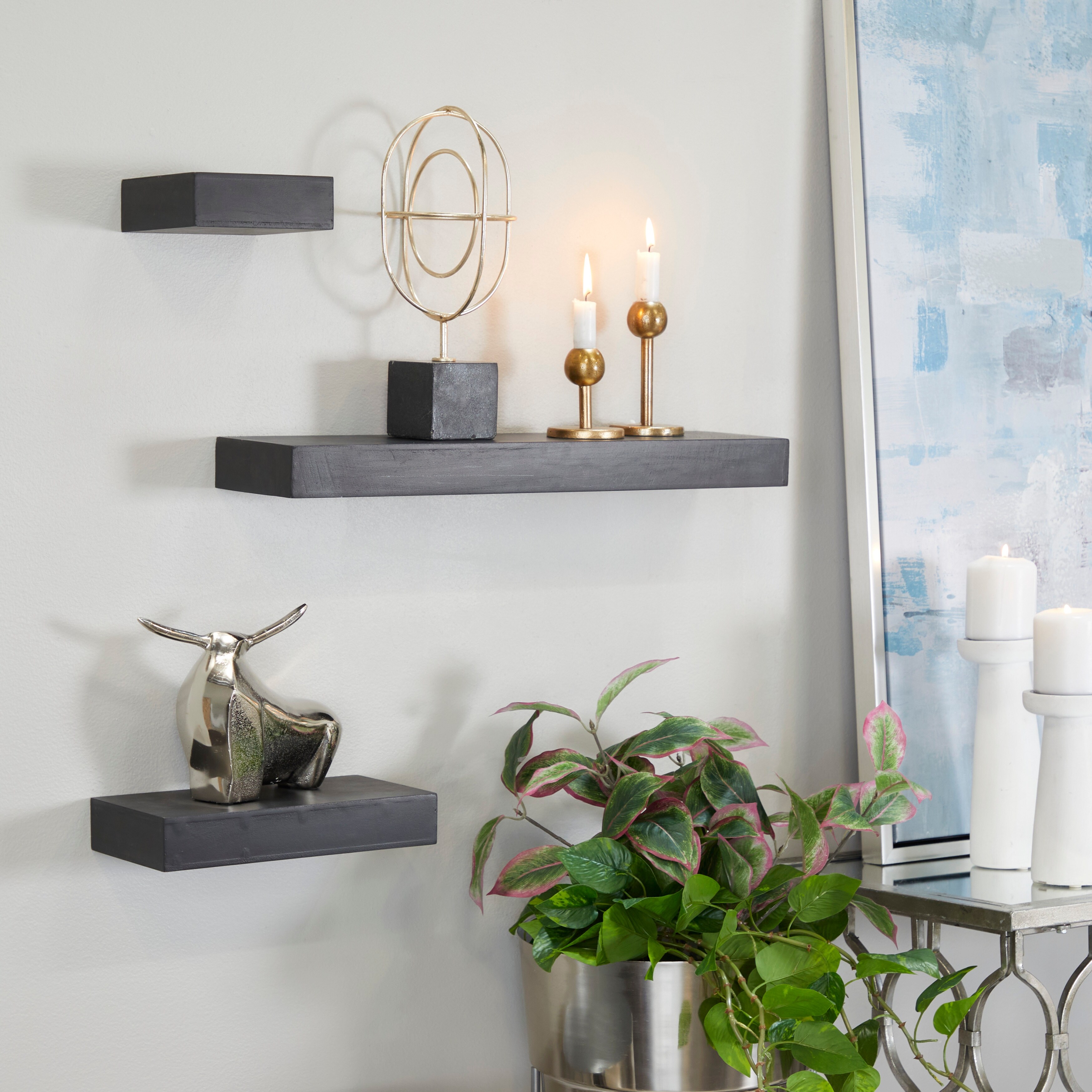 Luna Three Tier Suspended Wall Shelf - Contemporary - Display And Wall  Shelves - by MH London